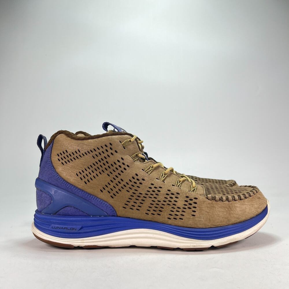 Nike Lunar Chenchukka QS Dark Khaki Violet Force Sneakers 553553-200 Men's Sz 13